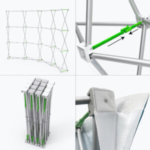 10ft Curve Velcro Fabric Pop Up Display (Hardware Only)