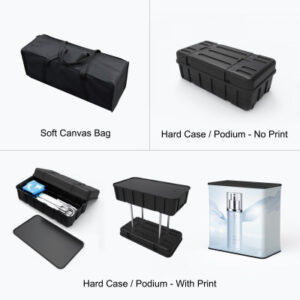 Curved Velcro Fabric Pop Up Display carry bag + podium