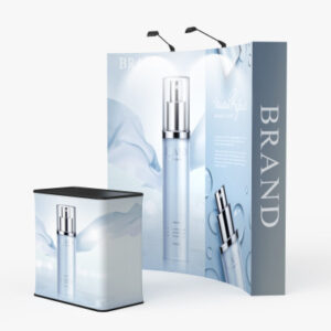 Curved Velcro Fabric Pop Up Display stand + podium