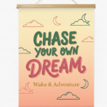 Magnetic wood frame hanger with a sleek finish for displaying posters, artwork, and branded graphics.