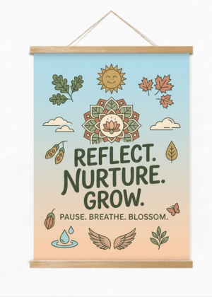 Magnetic wood frame hanger for displaying interchangeable artwork, posters, and branded graphics with a natural finish.