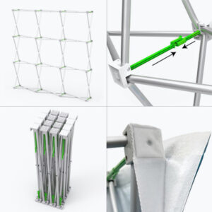 Straight Velcro Fabric Pop Up Display Hardware