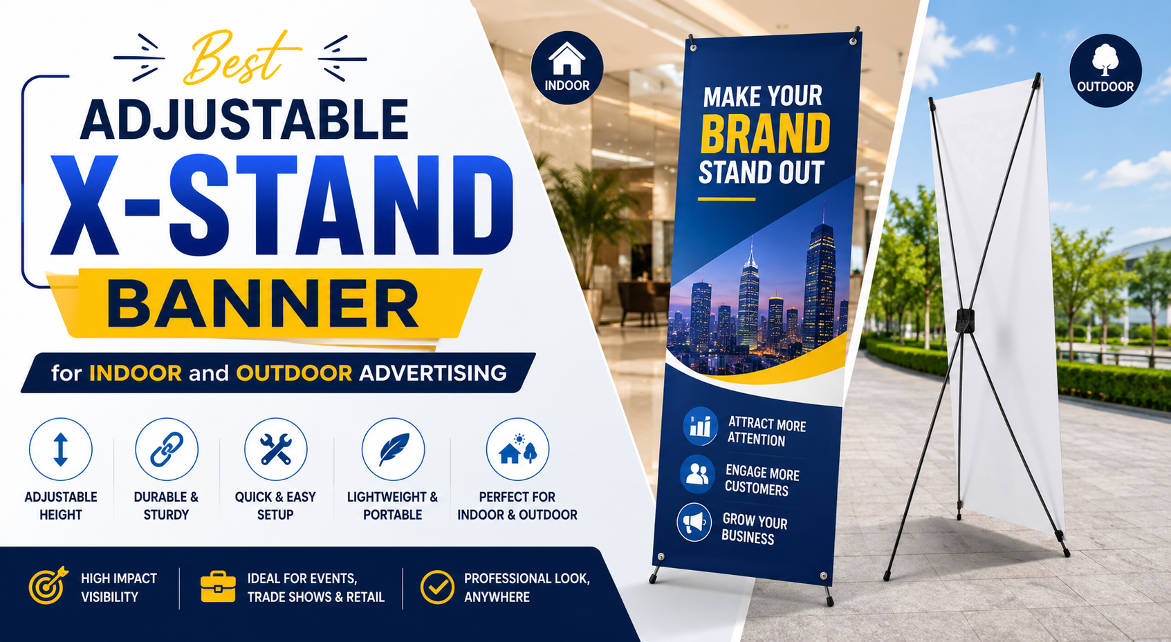 Best Adjustable X-Stand Banner for Indoor and Outdoor Advertising