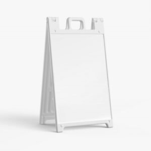 Standard Signicade hardware-only display stand for outdoor signs and promotional graphics
