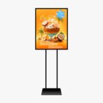 Sturdy portable stand for supporting posters, signs, banners, and promotional displays