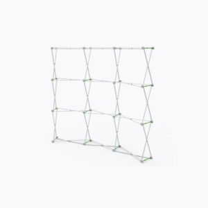8ft curved Velcro fabric pop up display hardware for creating an elegant curved backdrop at trade shows, exhibitions, and events.