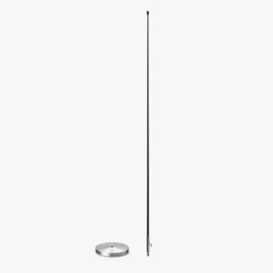 Pole and base set for securely assembling and displaying the desktop teardrop flag on tabletops.
