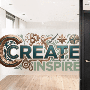 Frosted graphics for creating a sleek, translucent look on tension fabric display panels and promotional surfaces.